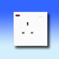 13A 1 Gang DP Switched Socket With Neon